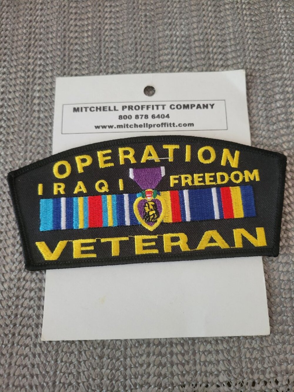 Operation Iraqi Freedom Veteran Embroidered Patch Purple Heart & Service Ribbons